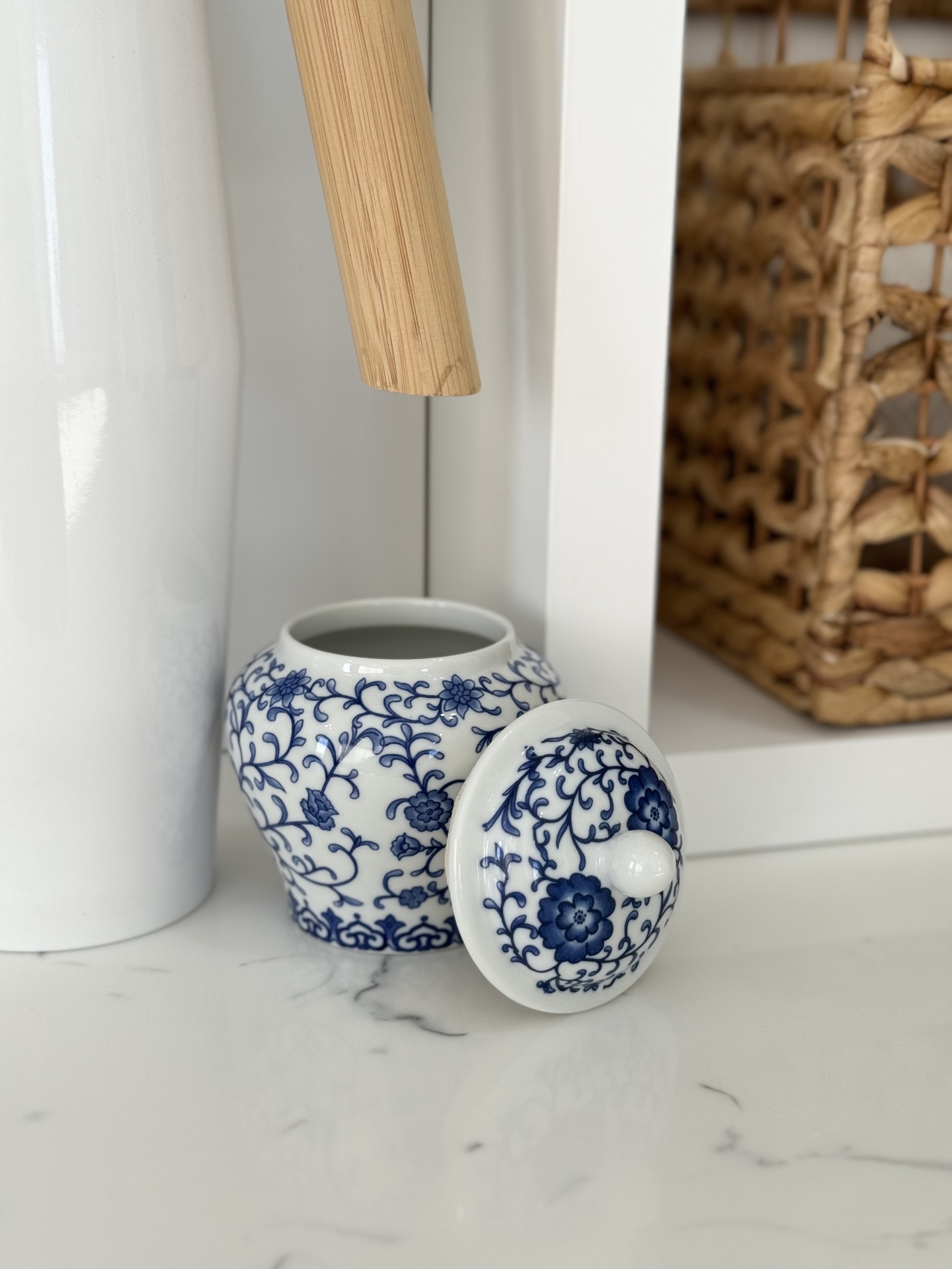  گلدان قلم آبی سرامیکی کالا خلیج 